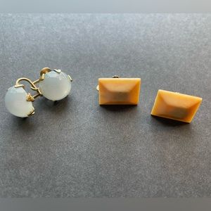Vintage clip on earrings. Set of two.